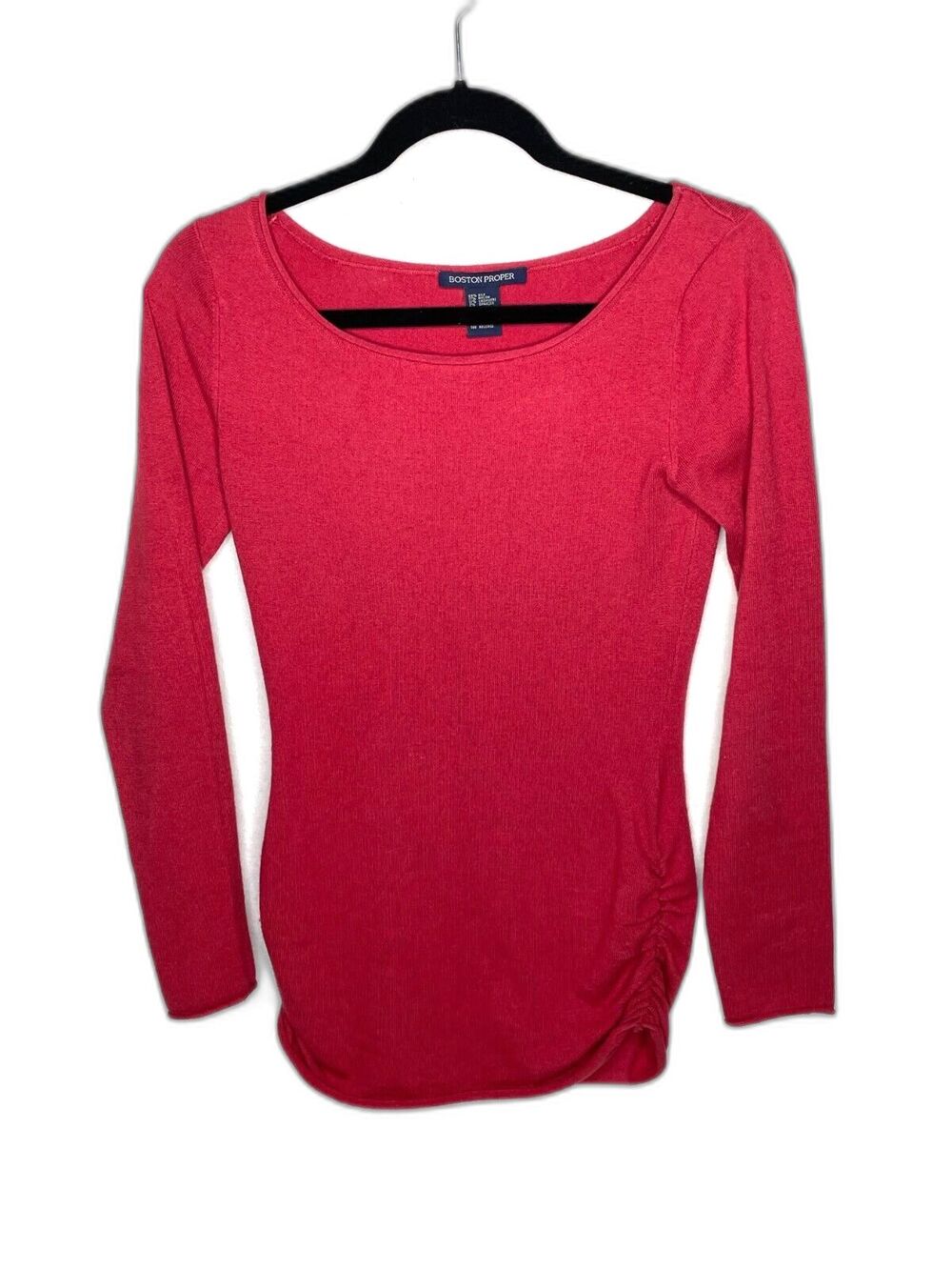Boston Proper Womens Lightweight Red Cashmere Blend Size S Sweater Holiday Fall